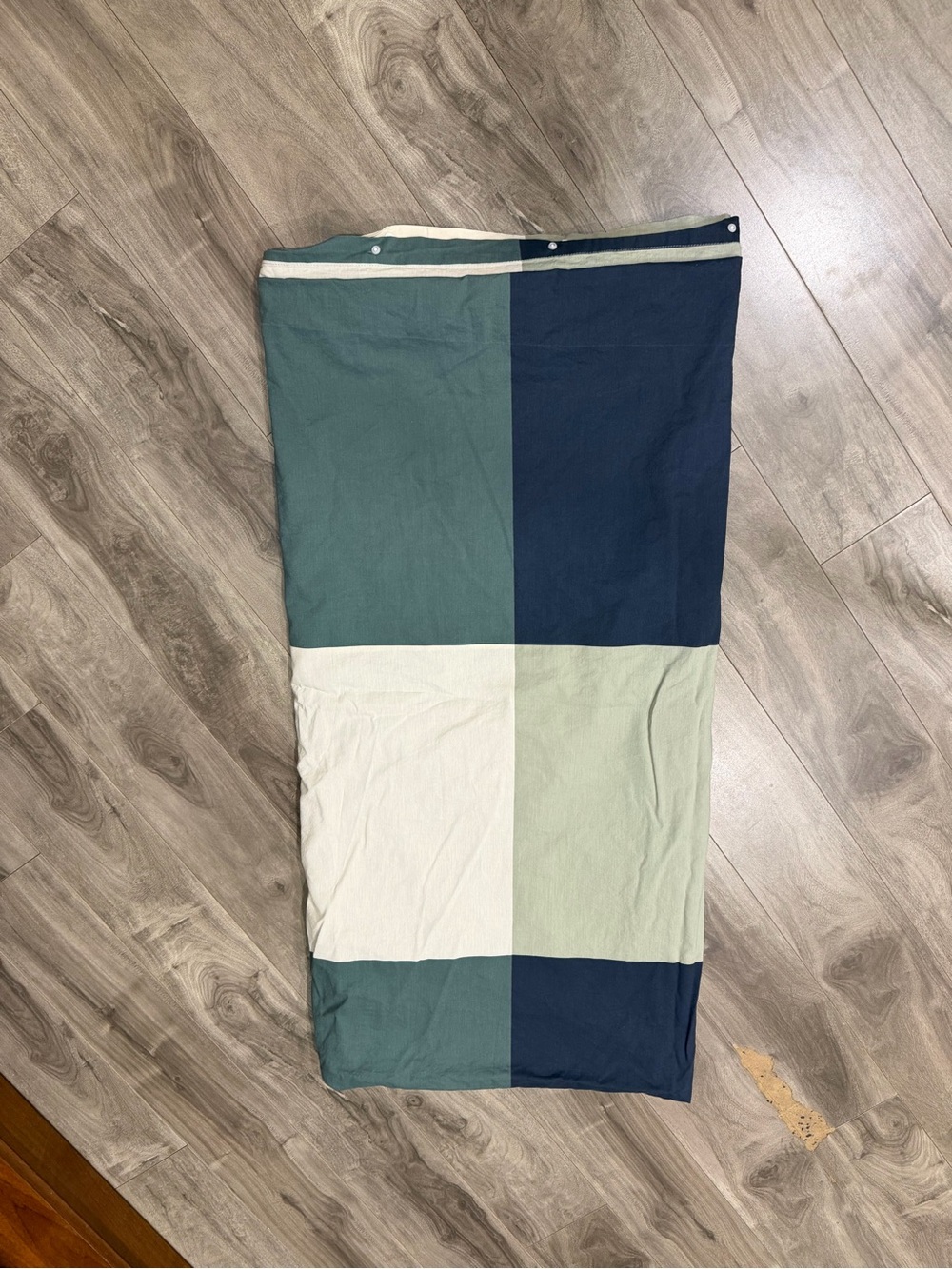 Colorblock Duvet Cover in Navy, Teal & Cream